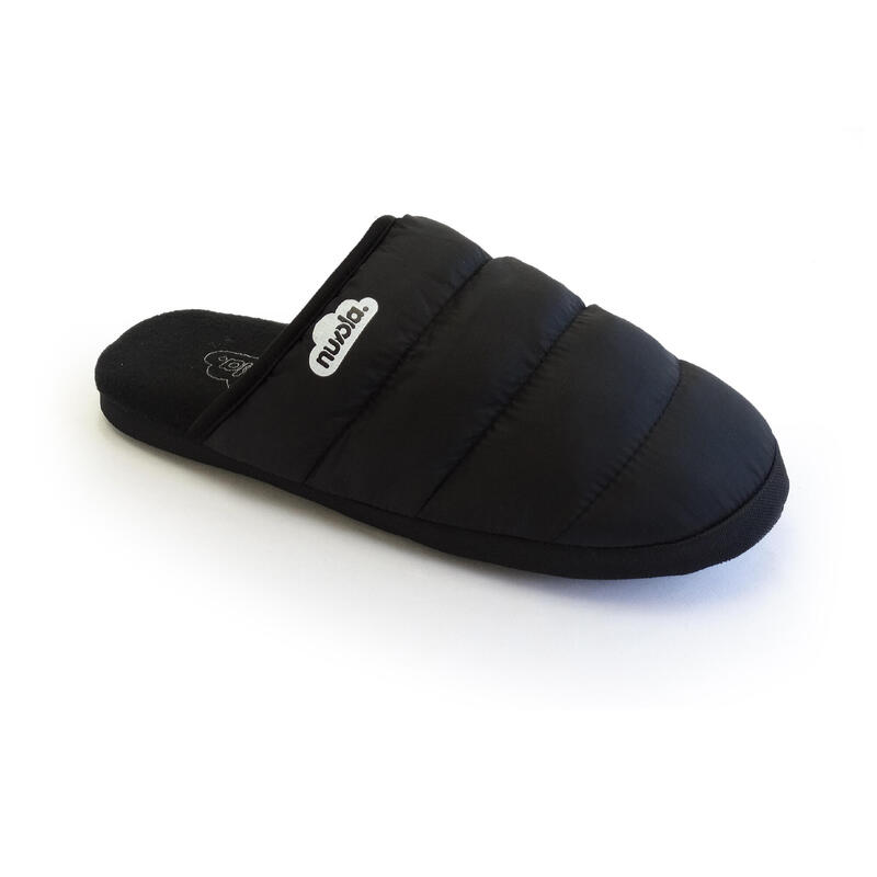 Nuvola unisex slippers in zwart met rubberen zool