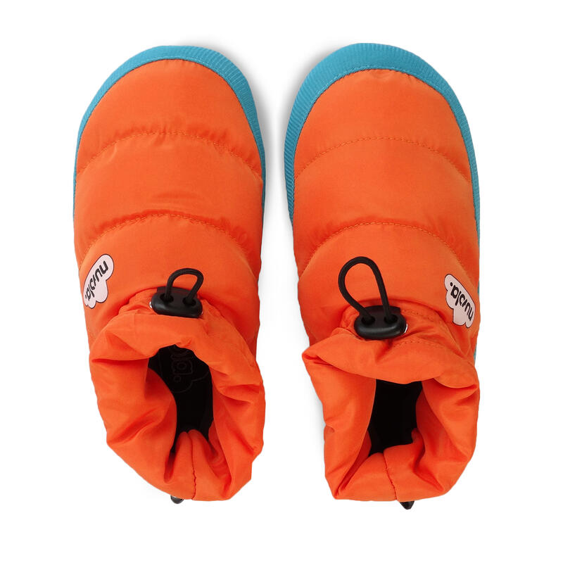 Chaussons unisex Nuvola de couleur orange avec semelle en caoutchouc
