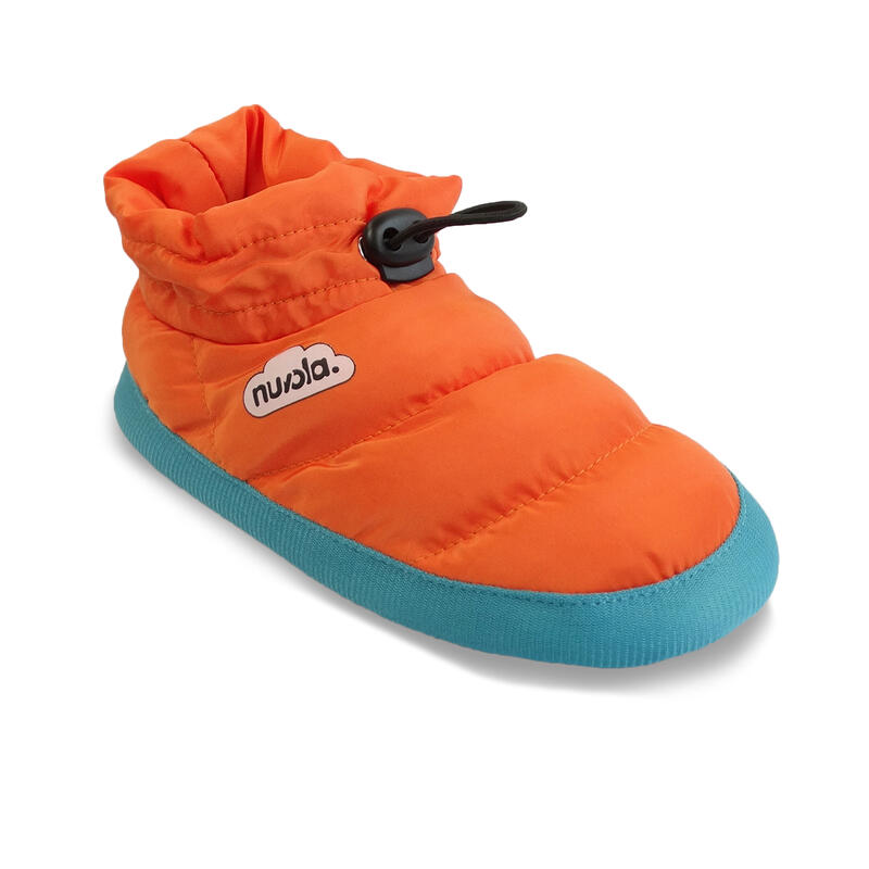 Chaussons unisex Nuvola de couleur orange avec semelle en caoutchouc