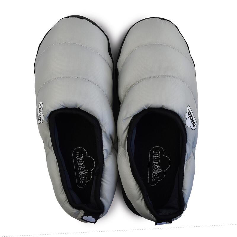 Nuvola graue Unisex-Pantoffeln mit Gummisohle