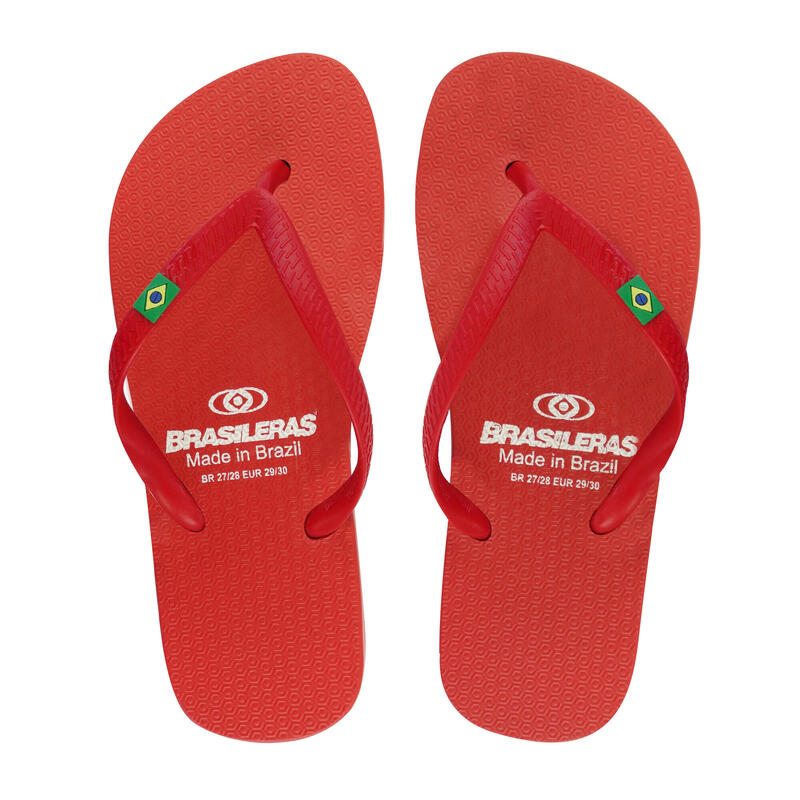 Chanclas De Playa Brasileras Dedo Color Rojo Suela De goma Antideslizante