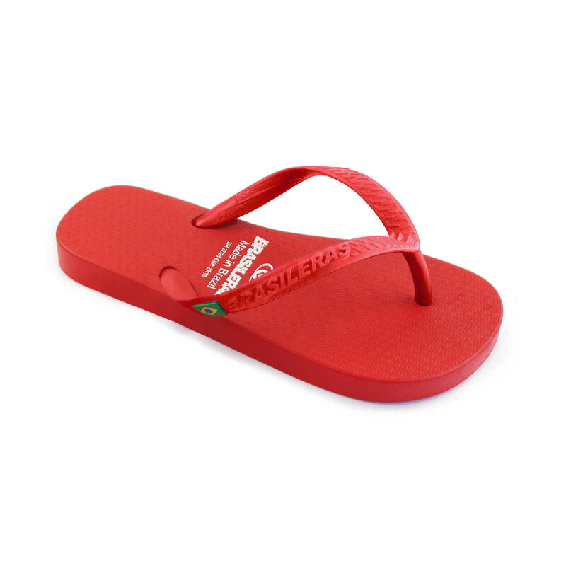 Chanclas De Playa Brasileras Dedo Color Rojo Suela De goma Antideslizante