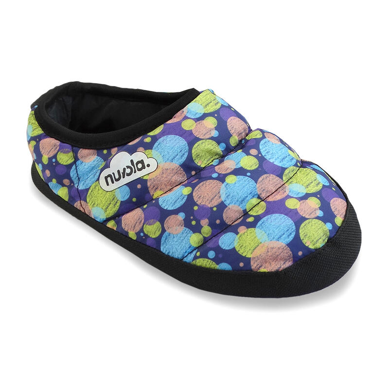 Chaussons unisex Nuvola de couleur bleu avec semelle en caoutchouc