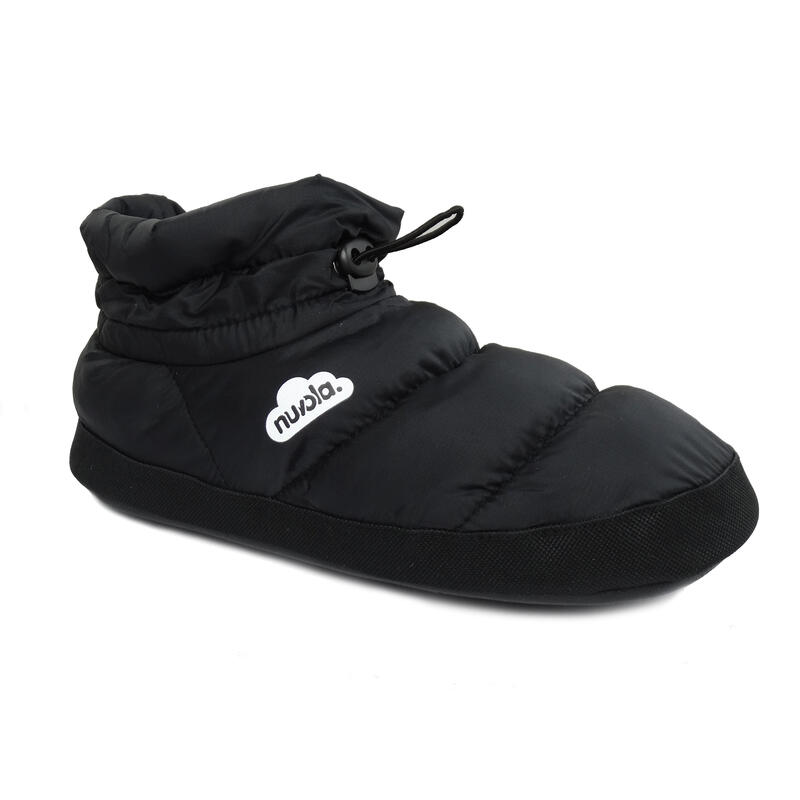 Chaussons unisex Nuvola de couleur noir avec semelle en caoutchouc