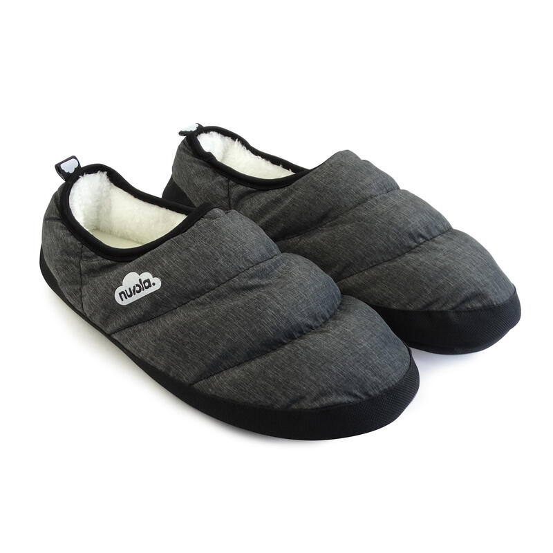 Nuvola Unisex-Pantoffeln in Schwarz mit Gummisohle