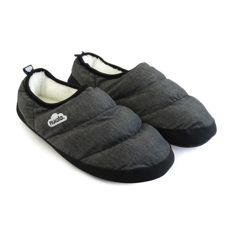 Nuvola unisex slippers in zwart met rubberen zool