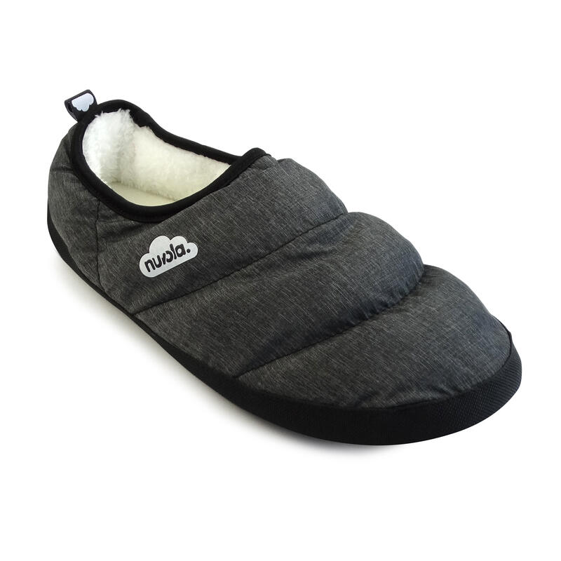 Nuvola unisex slippers in zwart met rubberen zool