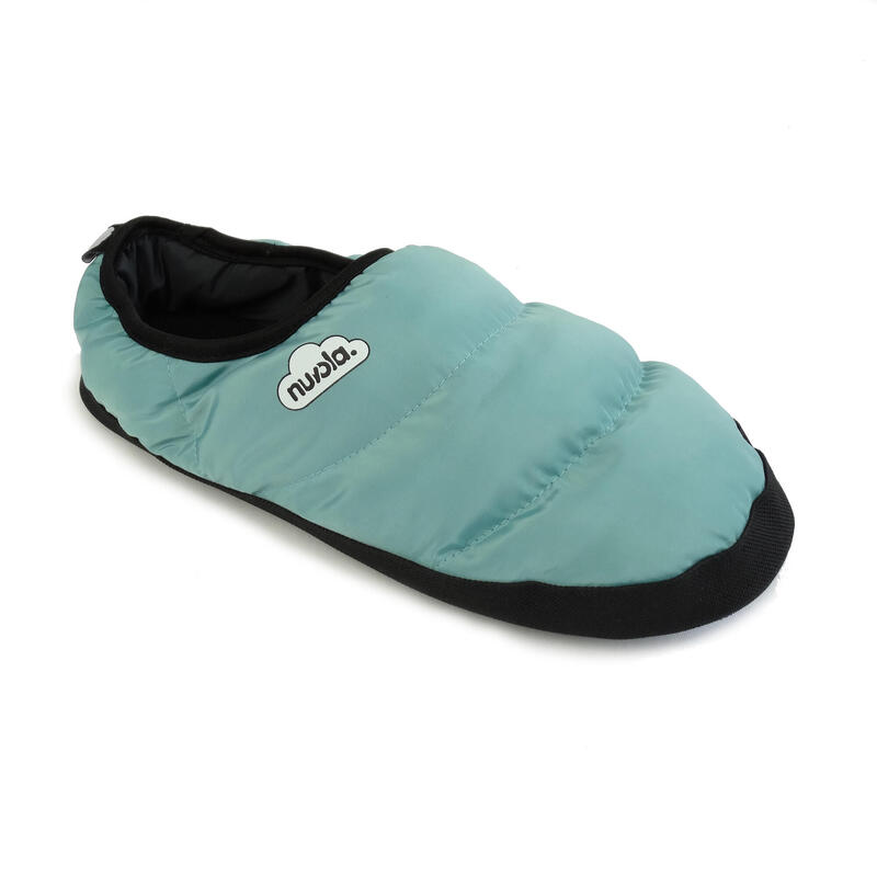 Pantofole unisex Nuvola in verde acqua con suola in gomma