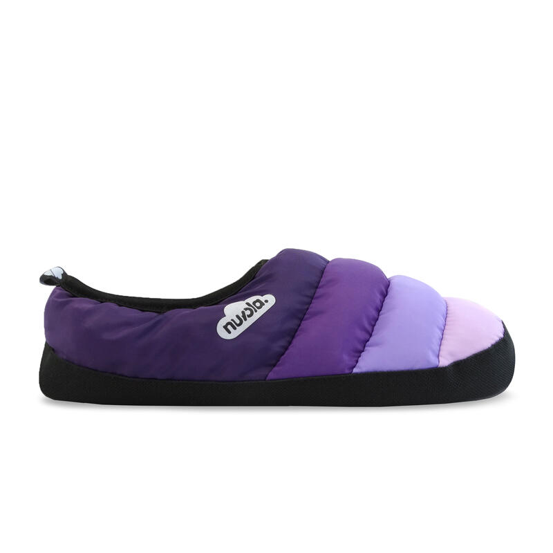 Chaussons unisex Nuvola de couleur violet avec semelle en caoutchouc