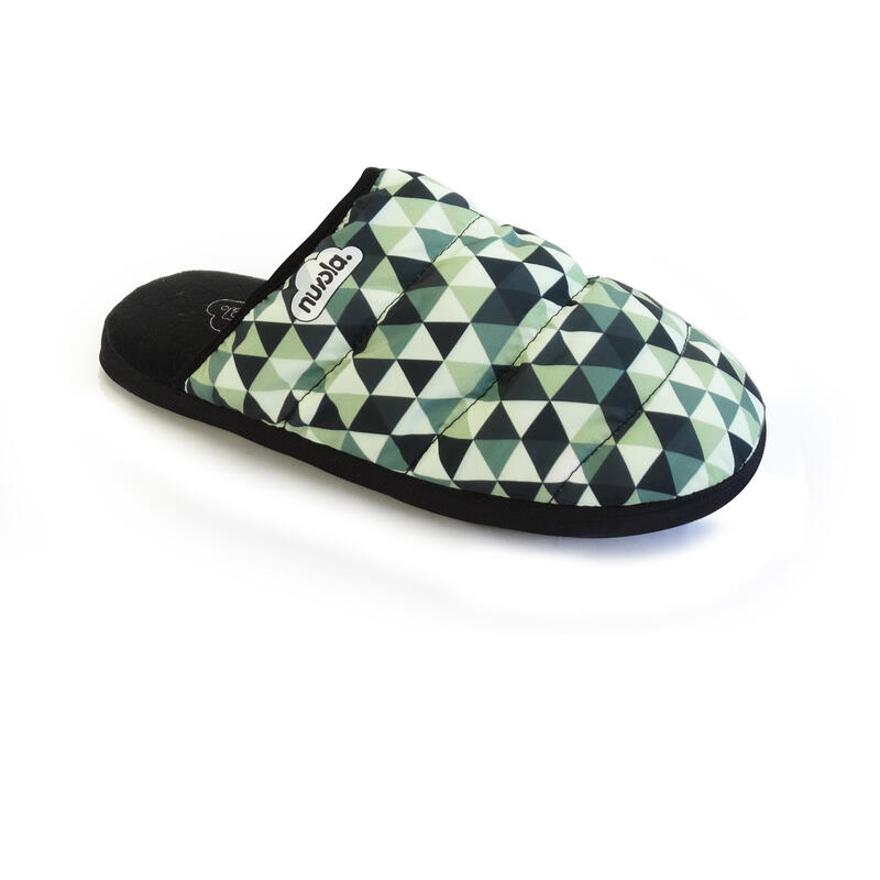 Pantofole unisex Nuvola in verde con suola in gomma