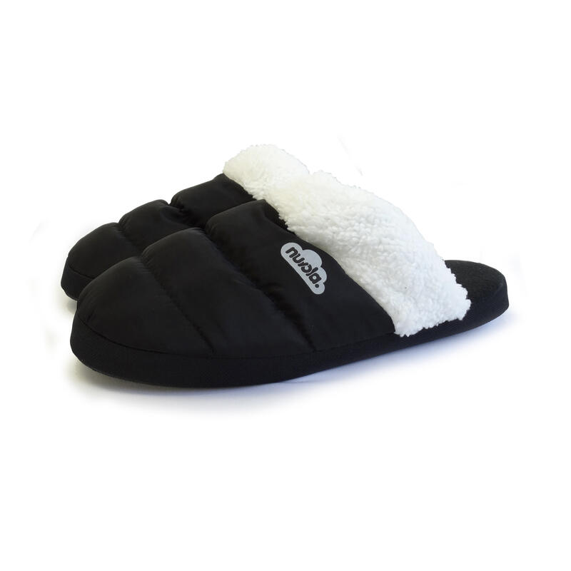 Nuvola unisex slippers in zwart met rubberen zool