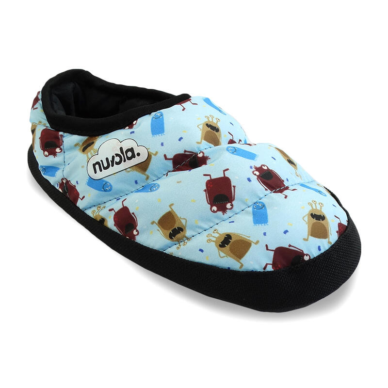 Chaussons unisex Nuvola de couleur bleu ciel avec semelle en caoutchouc