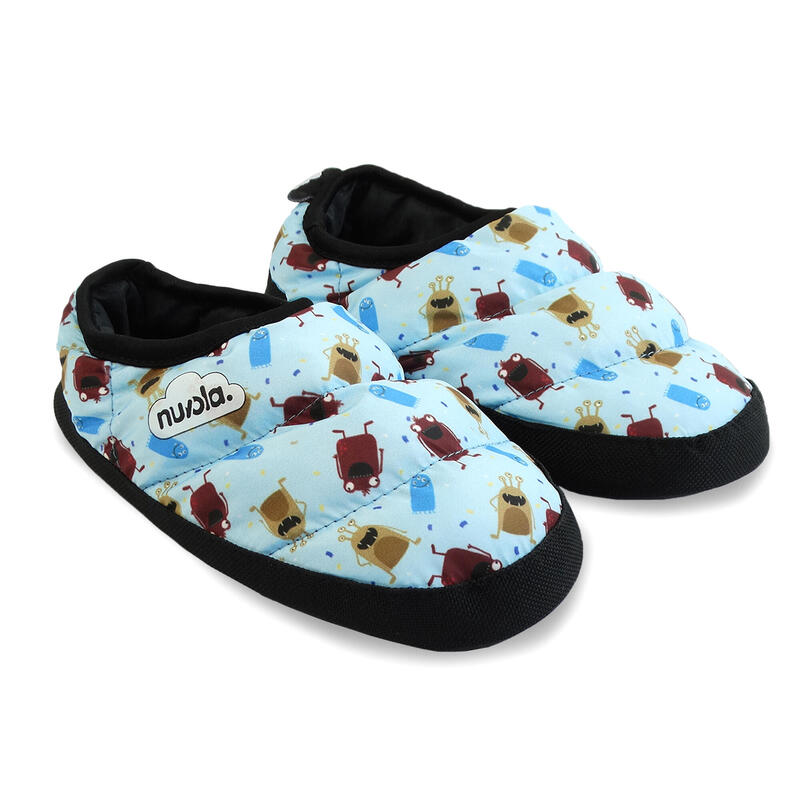 Chaussons unisex Nuvola de couleur bleu ciel avec semelle en caoutchouc