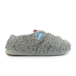 Chaussons unisex Nuvola de couleur gris avec semelle en caoutchouc