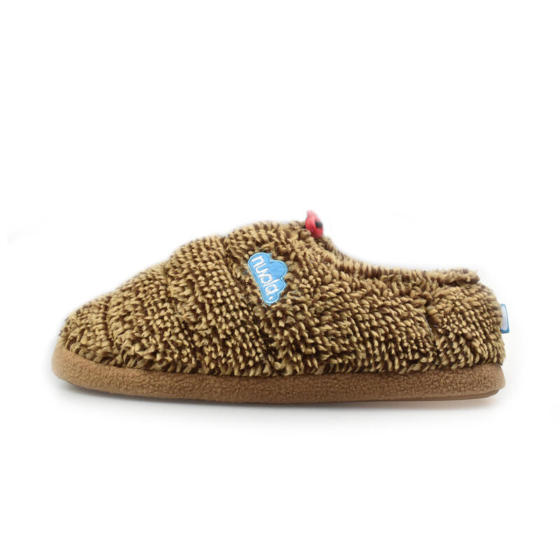 Nuvola unisex slippers in bruine kleur met rubberen zool