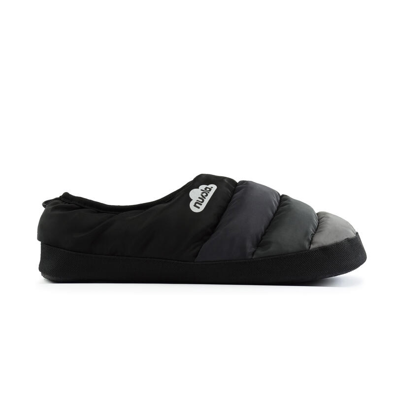 Pantofole unisex Nuvola in nero con suola in gomma