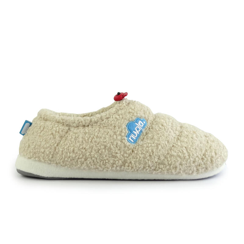 Nuvola unisex slippers in crème met rubberen zoolol