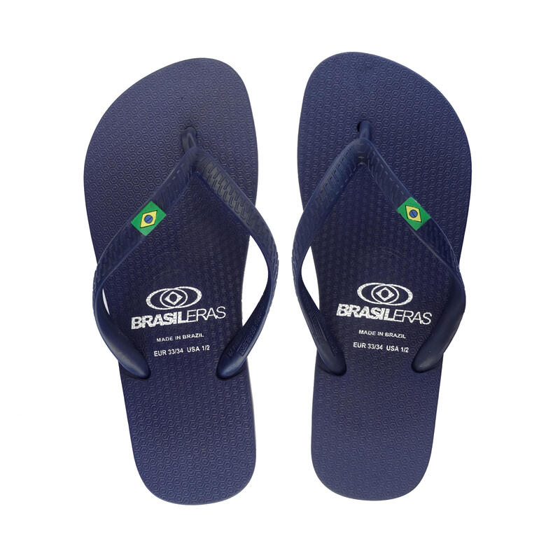 Strandslippers unisex Brasileras blauw met antislip rubberen zool