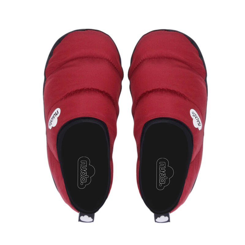 Pantofole unisex Nuvola in rosso con suola in gomma