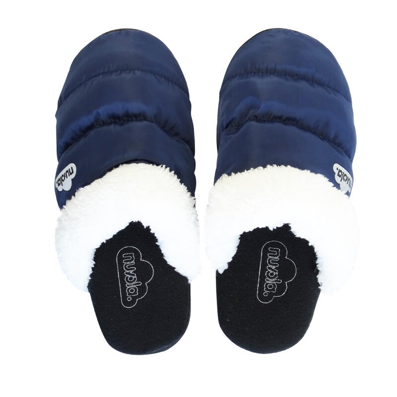 Pantofole Nuvola unisex in blu con suola in gomma