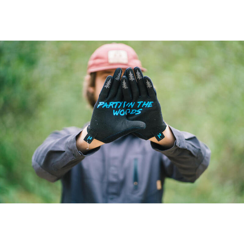Party in the Woods Mountain Biking Gloves - Black/Blue