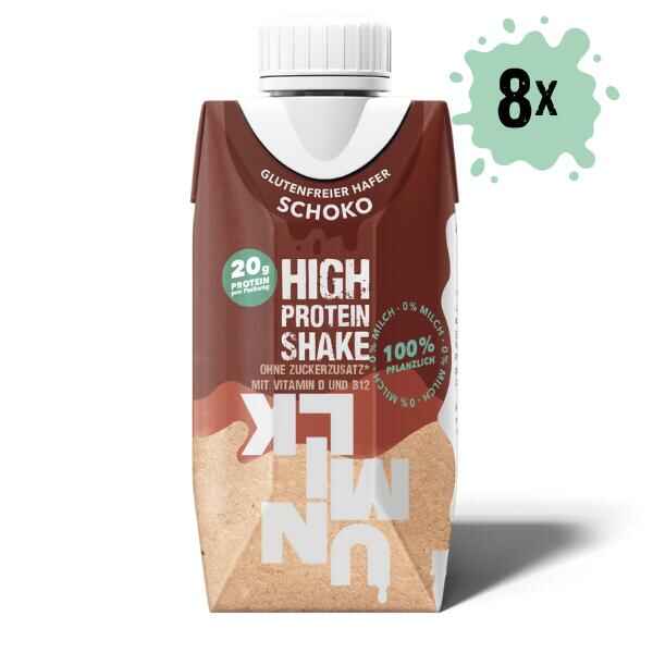 UNMILK Protein Drink Schoko Hafer, 8 x 330ml