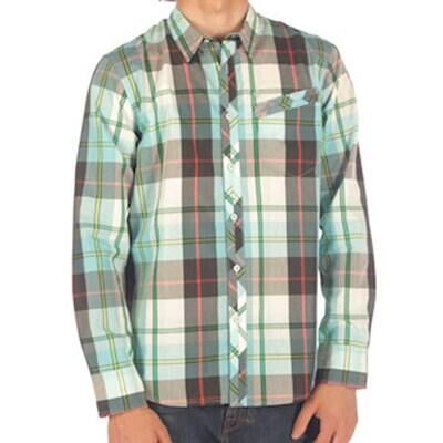 VOLCOM Tip Top Plaid Sky Blue L/S Shirt