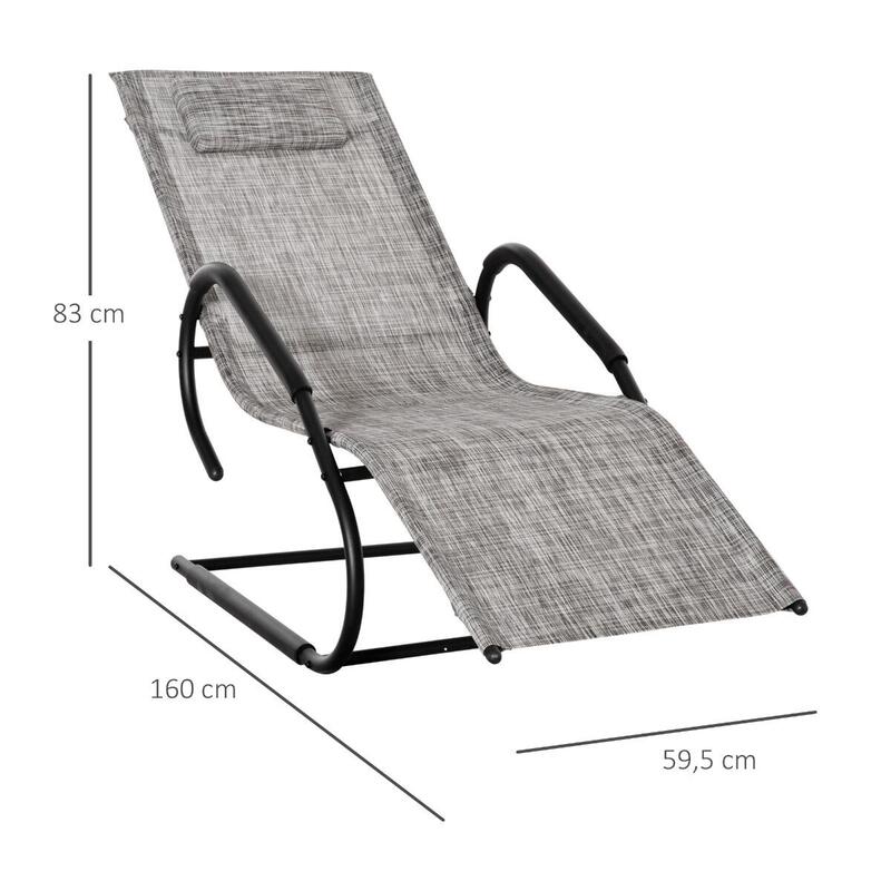 Tumbona de Jardín Outsunny 160x59.5x83 cm Gris