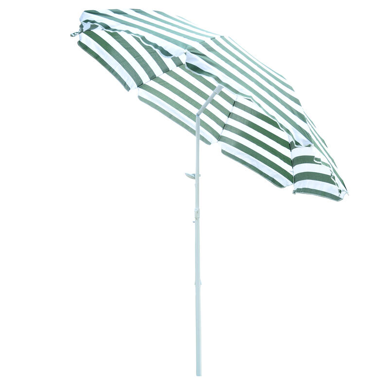 Sombrilla de Playa Outsunny 180x180x200 cm verde y blanco