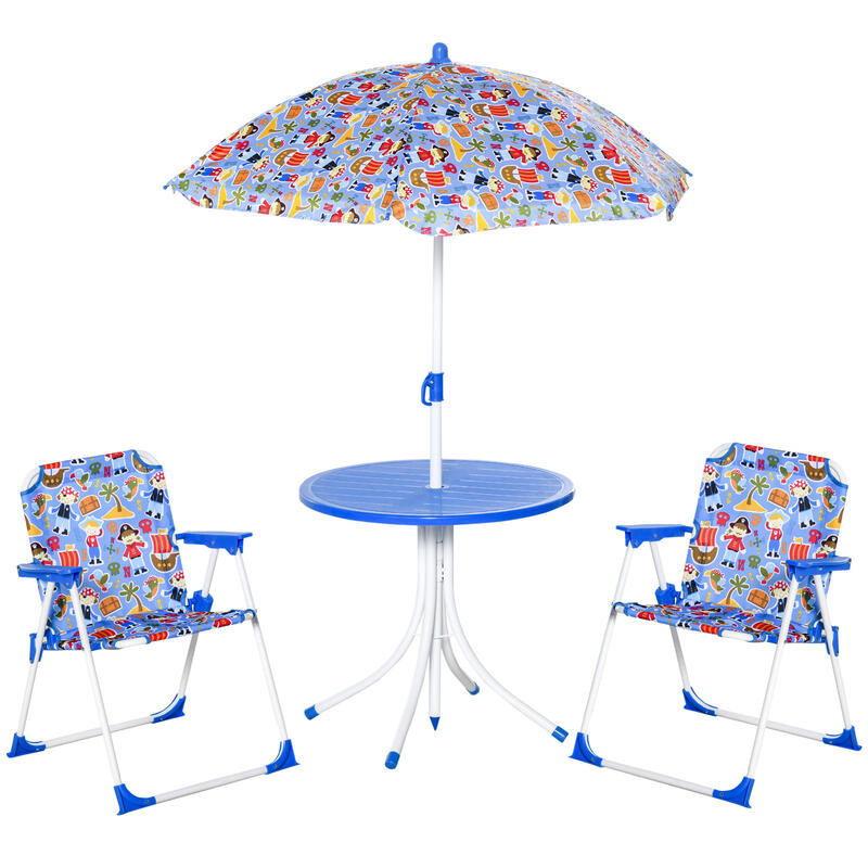 Juego de mueble de jardín para niño Outsunny azul 50x50x46 cm