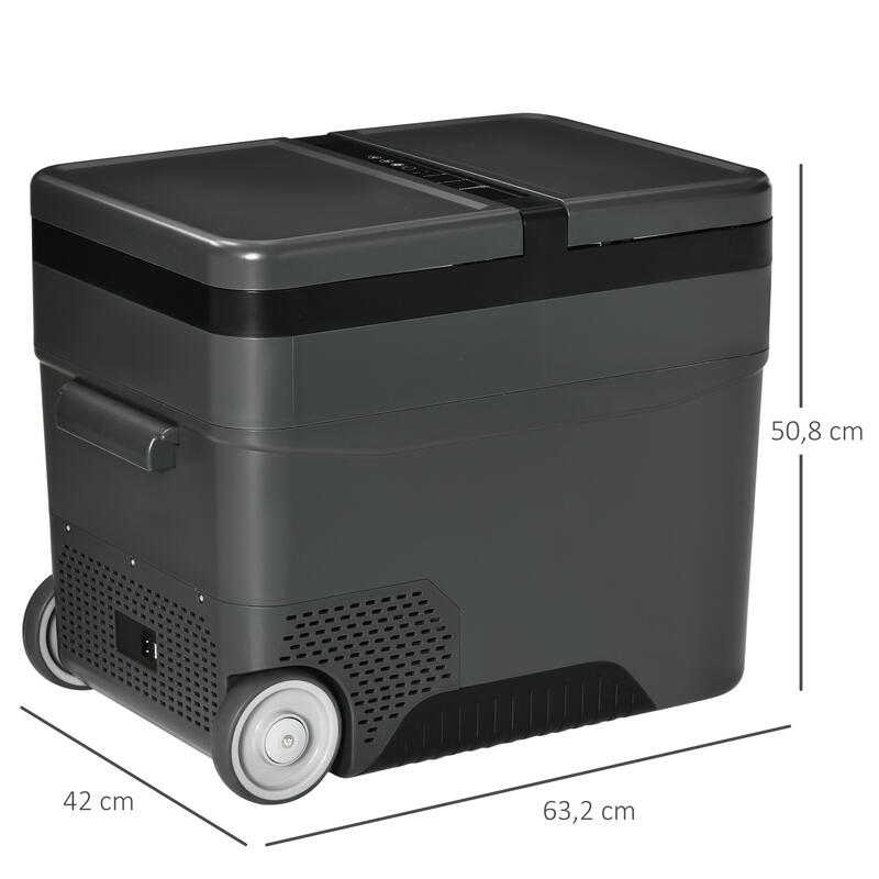 Nevera y Congelador de Compresor Outsunny 63.2x42x50.8 cm Gris Oscuro