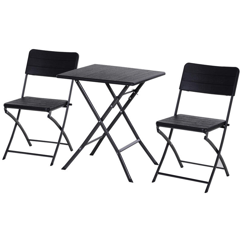 Conjunto de mesa y sillas de café Outsunny negro 61,6x61,6x74 cm