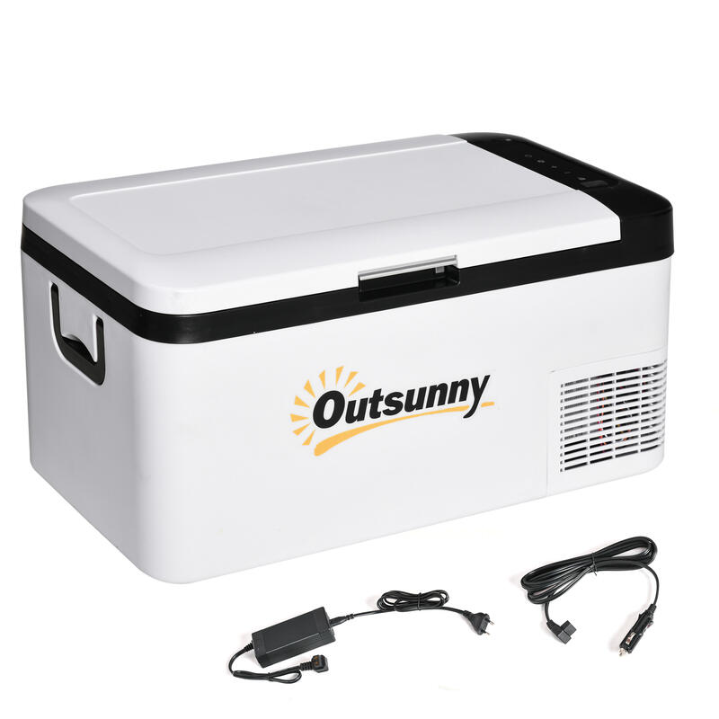 Nevera Congelador de Compresor Outsunny 58.5x33.5x29.2 cm Blanco