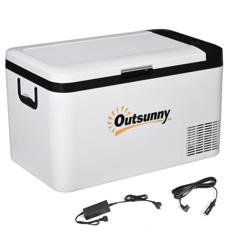 Nevera Congelador de Compresor Outsunny 58.5x33.5x35.2 cm Blanco