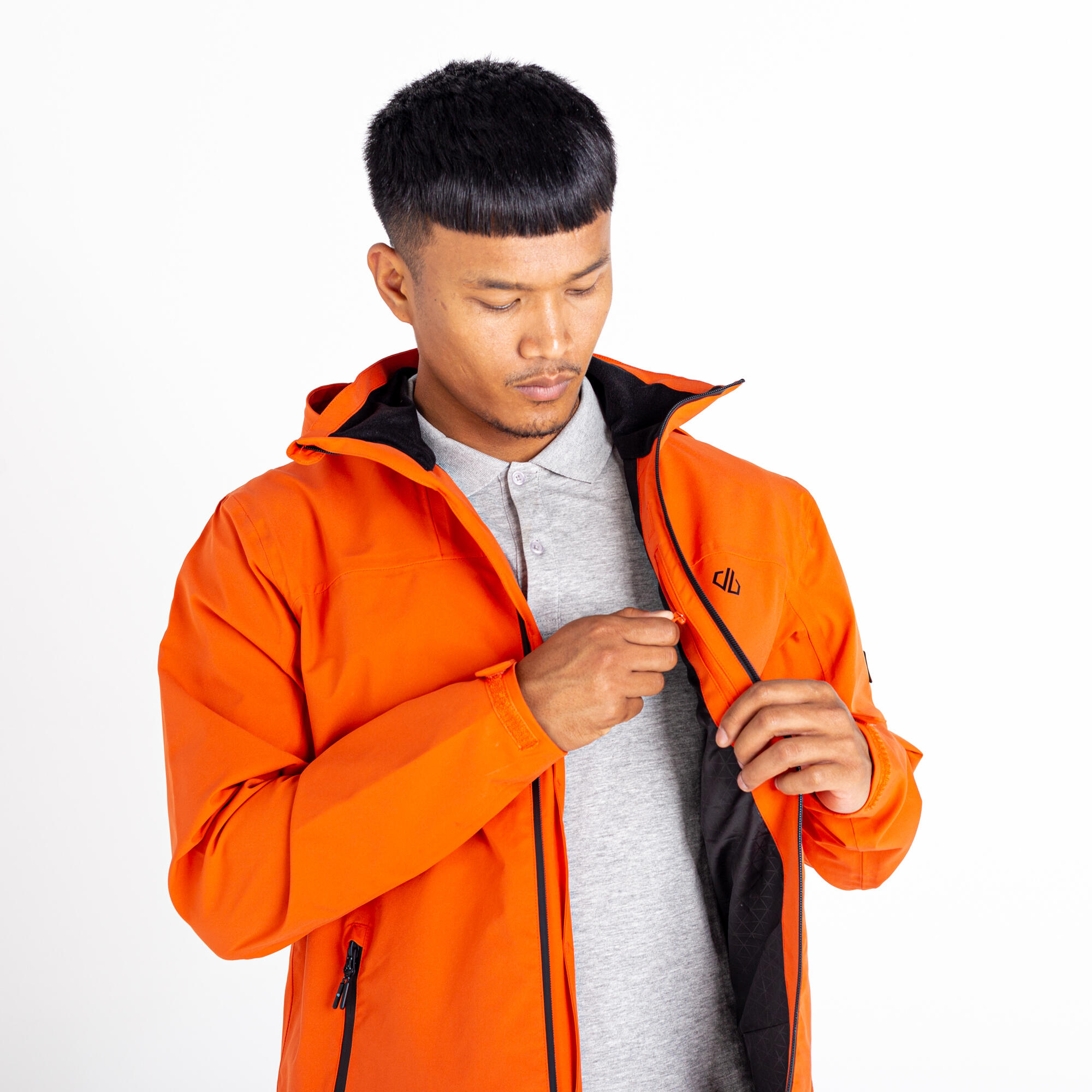 Mens Switch Out Recycled Waterproof Jacket (Burnt Salmon) 4/5