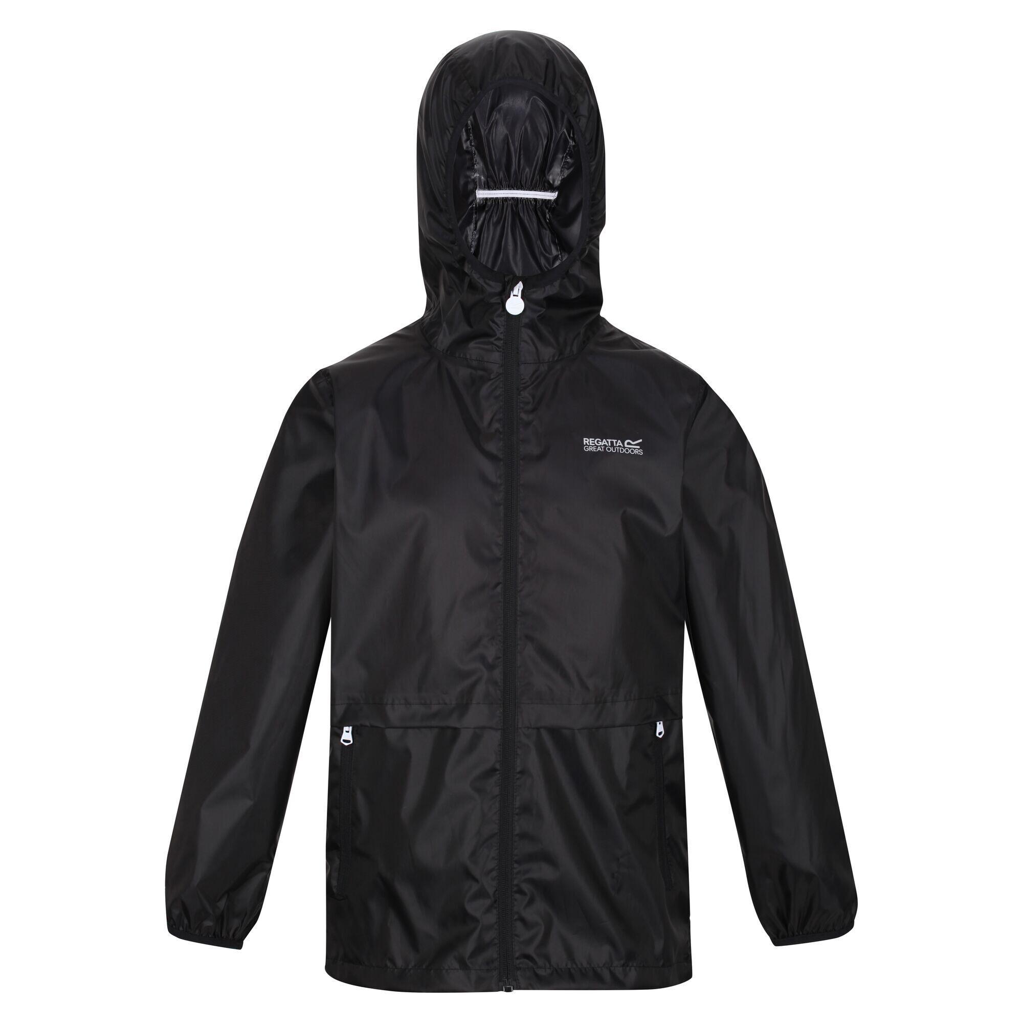 REGATTA Childrens/Kids Bagley Packaway Waterproof Jacket (Black)