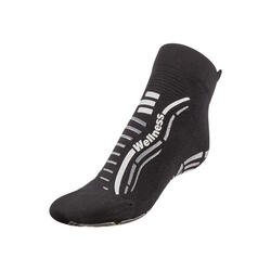 Chaussettes gym indoor wellness fitness antidérapante noir argent