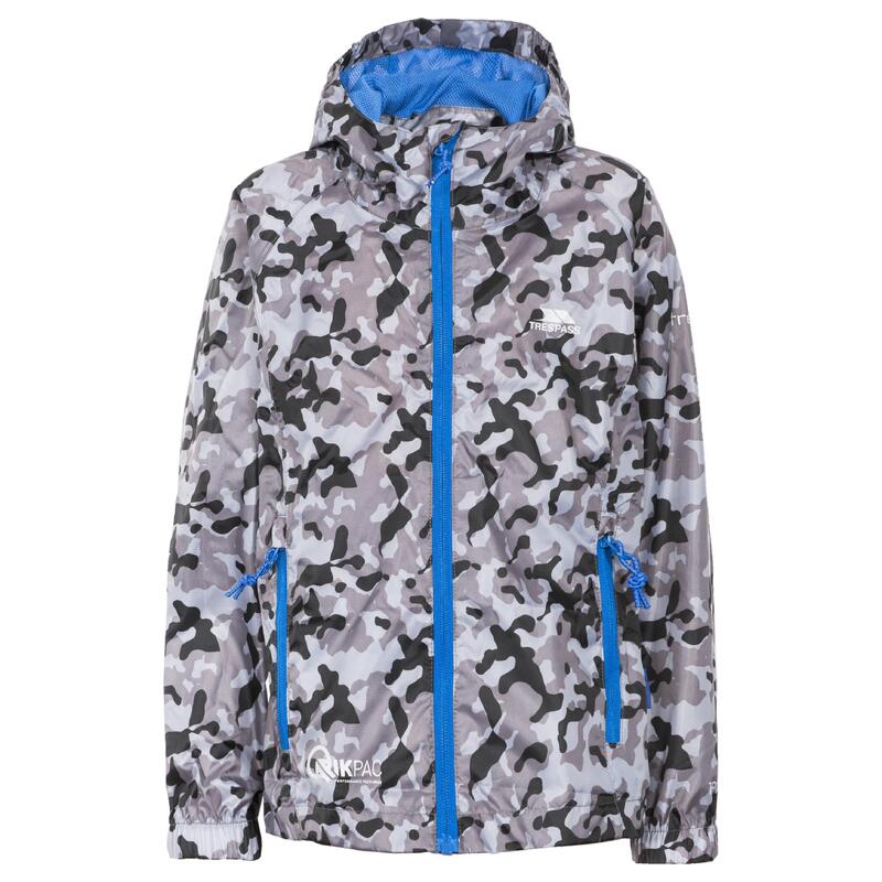 Qikpac Jacke mit Muster, wasserfest Kinder Grau Camo