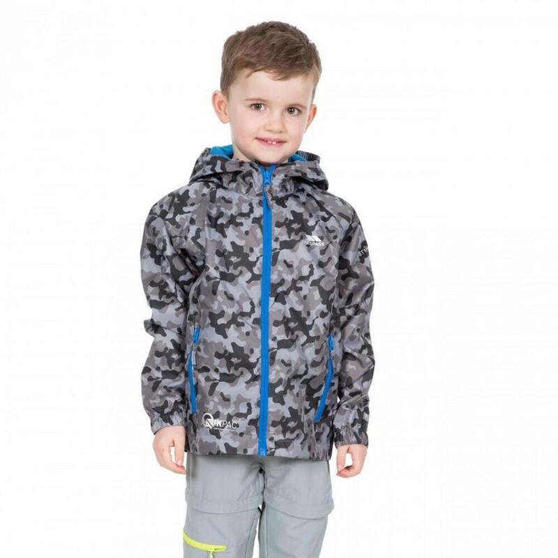 Qikpac Jacke mit Muster, wasserfest Kinder Grau Camo