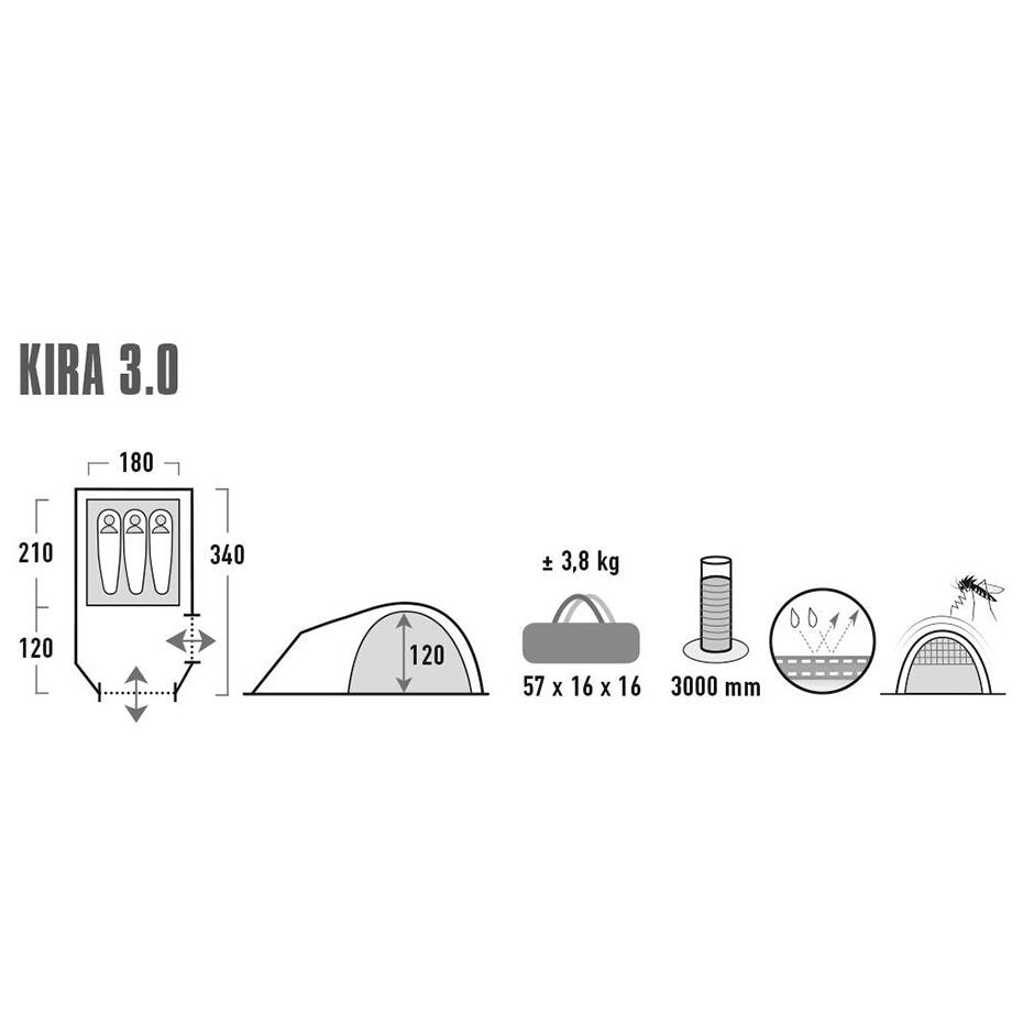 Namiot turystyczny High Peak Kira 3 (3-osobowy)