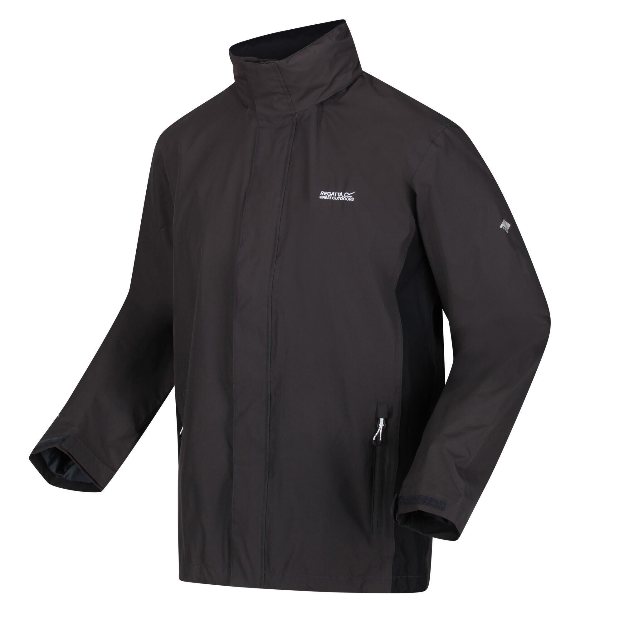 Great Outdoors Mens Outdoor Classic Matt Hooded Waterproof Jacket (Ash/Black) 4/5