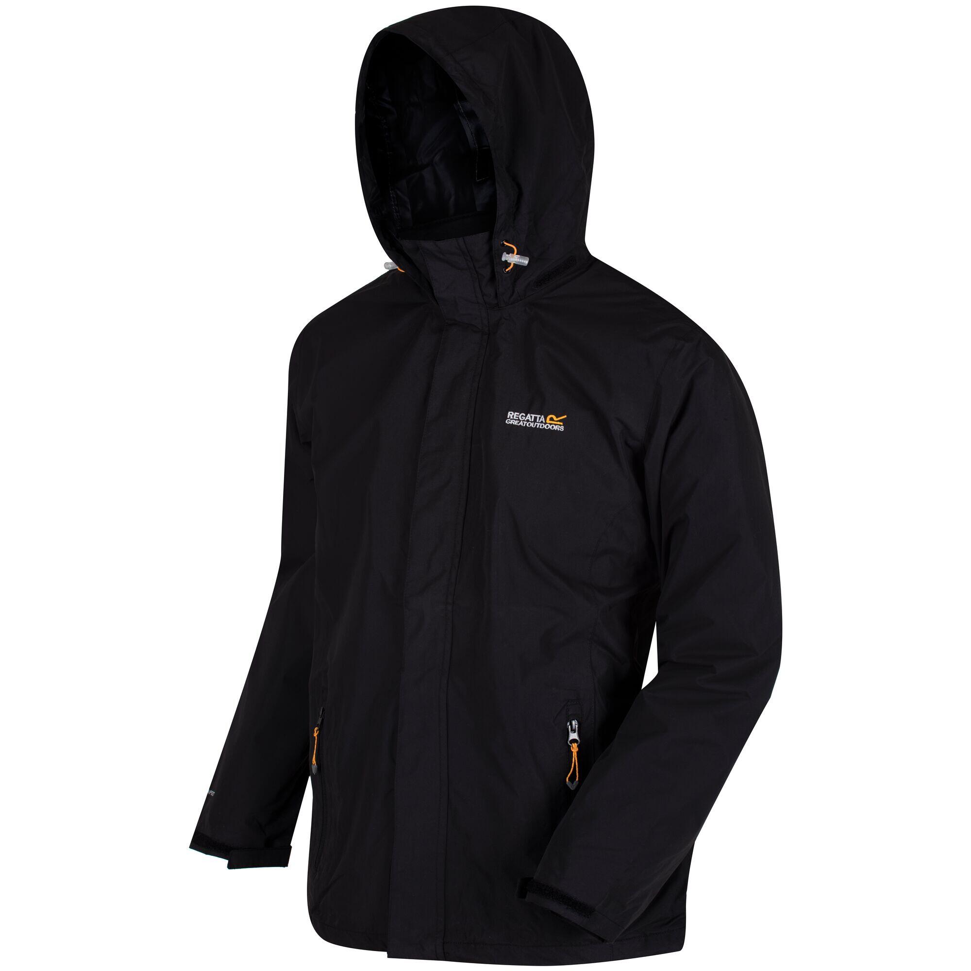 Great Outdoors Mens Outdoor Classic Matt Hooded Waterproof Jacket (Black) 4/5