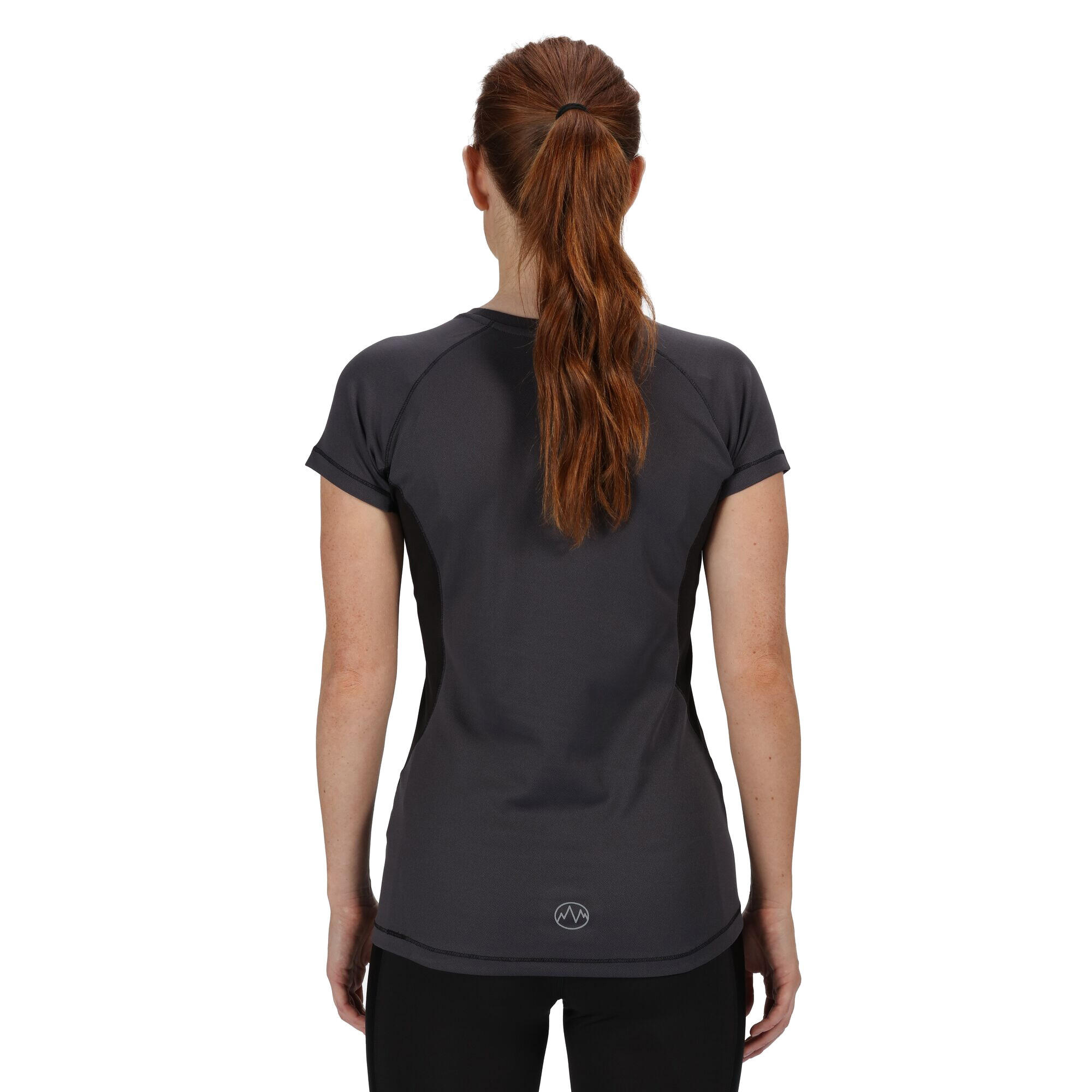 Activewear Womens Beijing Short Sleeve TShirt (Iron/Black) 3/4