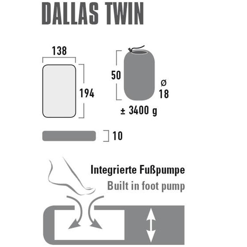 Isomatte Dallas Twin 2 Personen Luftbett Double XL Luftmatratze Pumpe