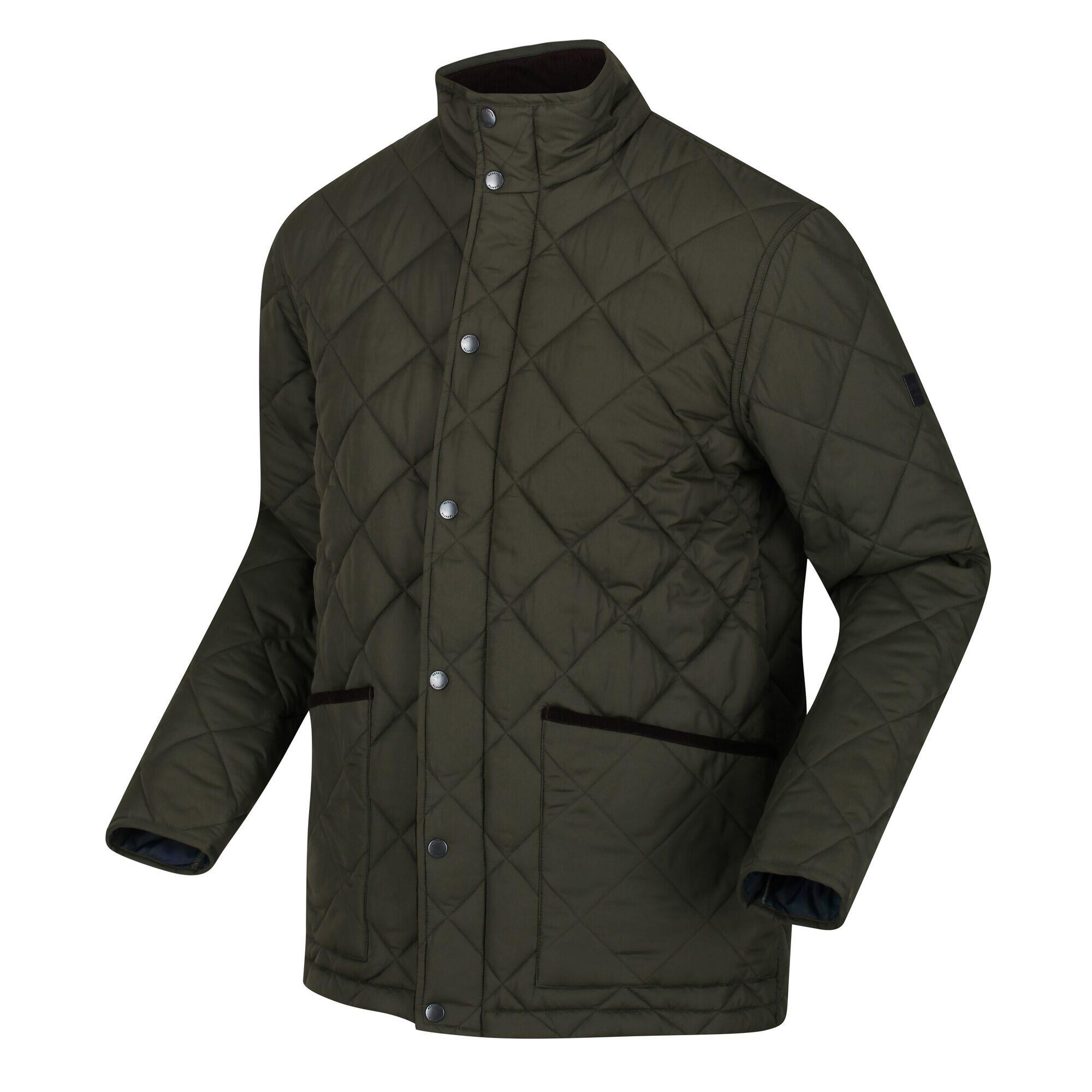 Mens Londyn Quilted Insulated Jacket (Dark Khaki) 3/5