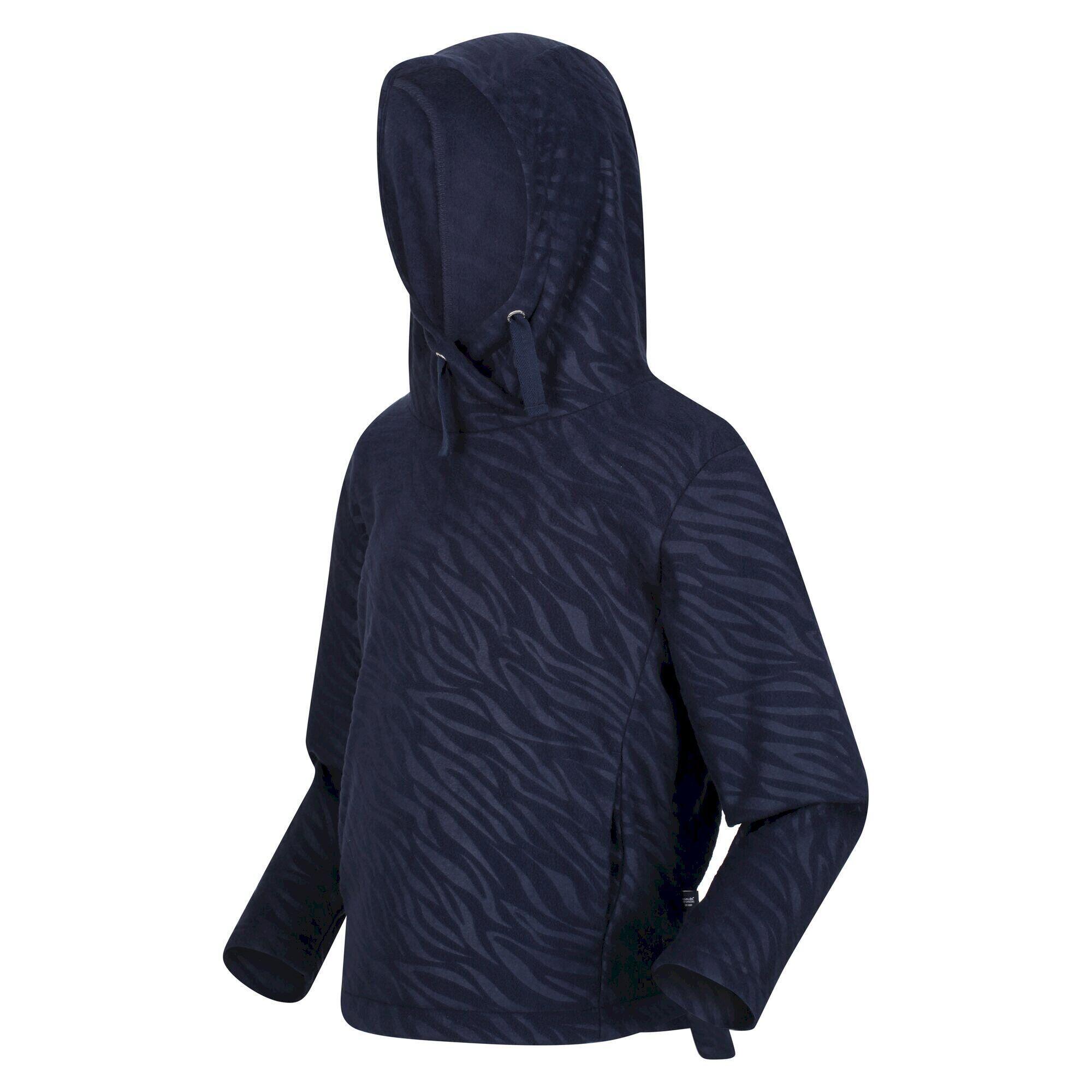 Childrens/Kids Kalina Zebra Print Fleece Hoodie (Navy) 4/5