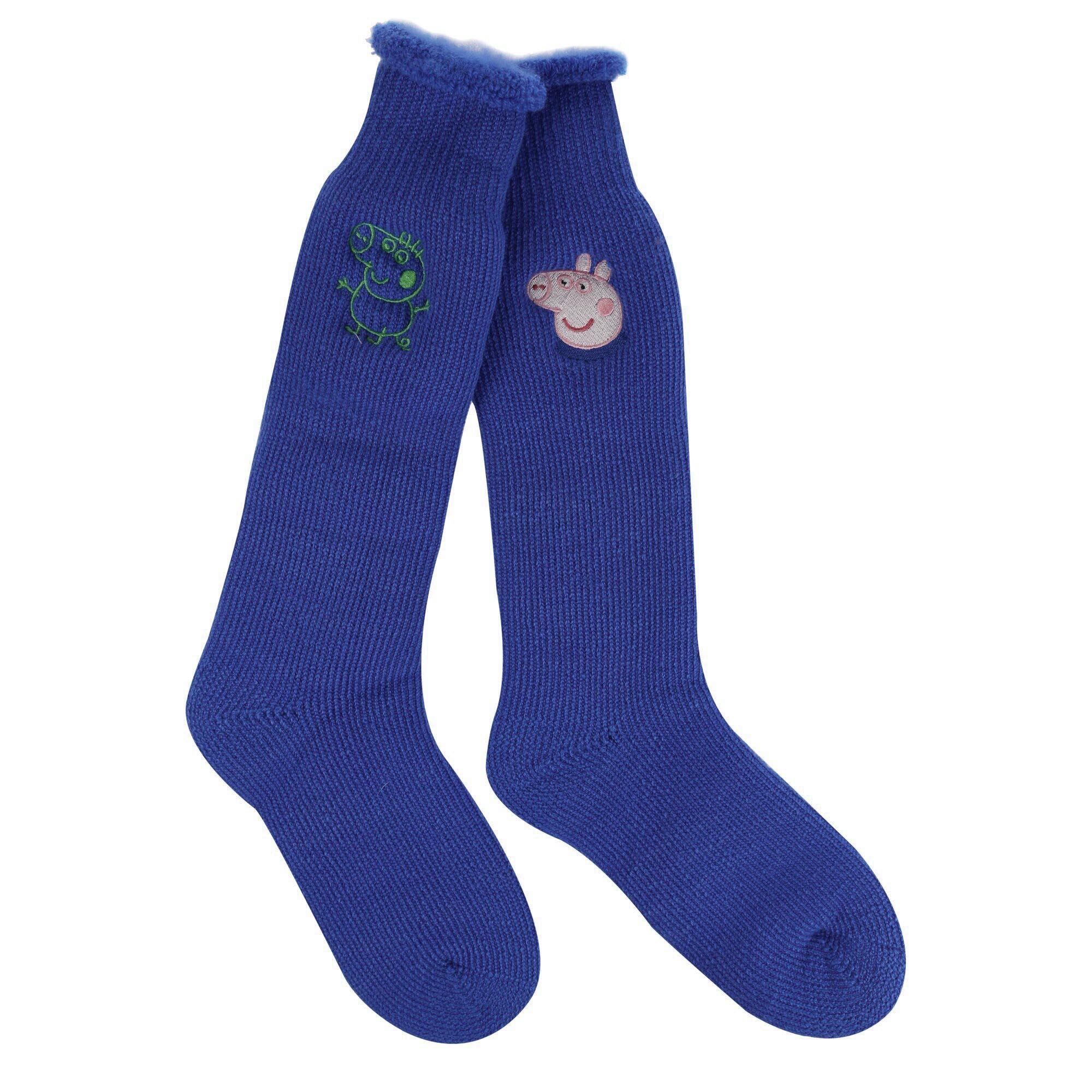 Childrens/Kids Peppa Pig Boot Socks (Pack of 2) (Navy) 1/3