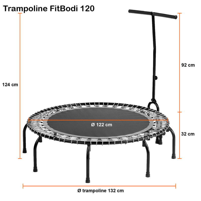Mini trampoline fitness fitbodi 120 qualité pro certifié par le critt  orange Kangui