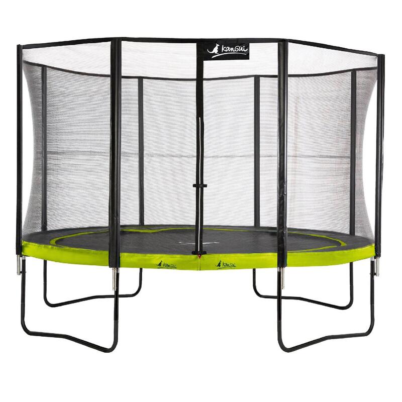 Trampoline de jardin rond 430 cm + filet de sécurité | PUNCHI Vert 430