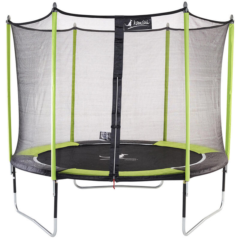 Trampoline de jardin 305 cm + filet de sécurité JUMPI Vert/Noir 300